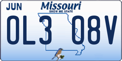 MO license plate OL3O8V