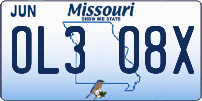 MO license plate OL3O8X