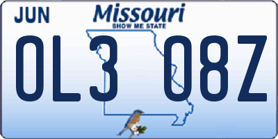 MO license plate OL3O8Z
