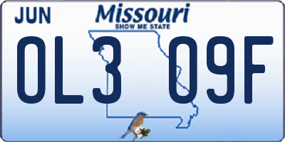 MO license plate OL3O9F
