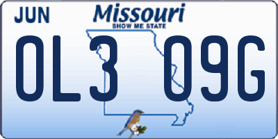 MO license plate OL3O9G