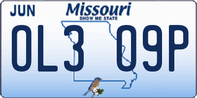 MO license plate OL3O9P