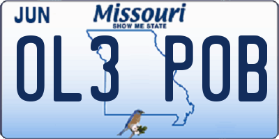 MO license plate OL3P0B