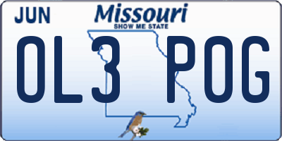 MO license plate OL3P0G