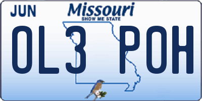 MO license plate OL3P0H