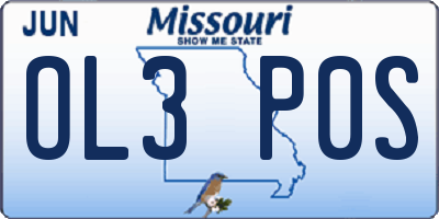 MO license plate OL3P0S