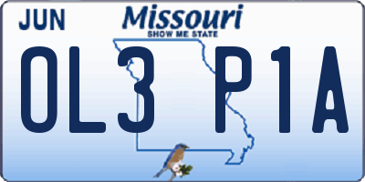 MO license plate OL3P1A