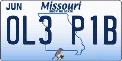 MO license plate OL3P1B