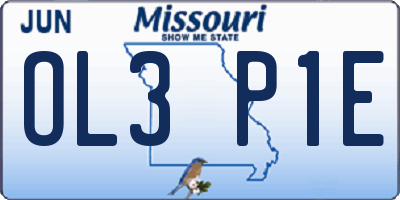 MO license plate OL3P1E