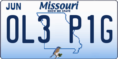 MO license plate OL3P1G