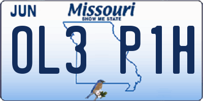 MO license plate OL3P1H