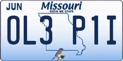 MO license plate OL3P1I