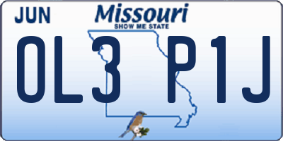MO license plate OL3P1J