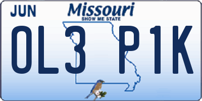 MO license plate OL3P1K