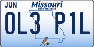 MO license plate OL3P1L