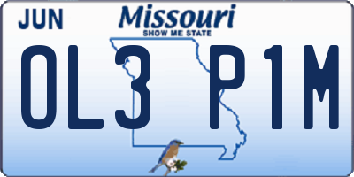 MO license plate OL3P1M
