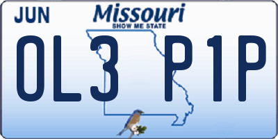 MO license plate OL3P1P