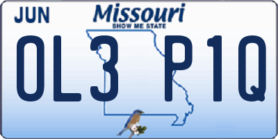 MO license plate OL3P1Q