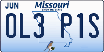 MO license plate OL3P1S