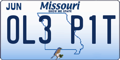 MO license plate OL3P1T