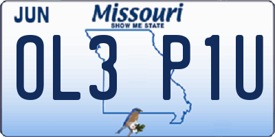 MO license plate OL3P1U