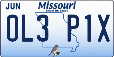 MO license plate OL3P1X