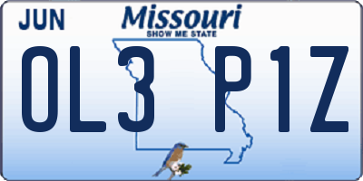MO license plate OL3P1Z