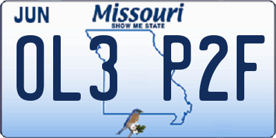 MO license plate OL3P2F