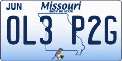 MO license plate OL3P2G