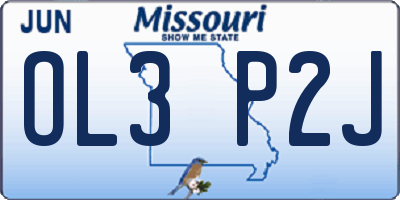 MO license plate OL3P2J