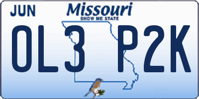 MO license plate OL3P2K