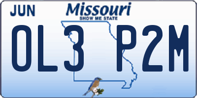 MO license plate OL3P2M
