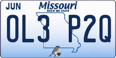 MO license plate OL3P2Q