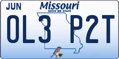 MO license plate OL3P2T
