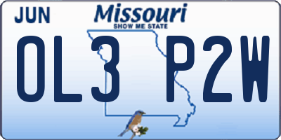 MO license plate OL3P2W