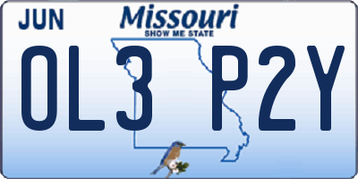 MO license plate OL3P2Y