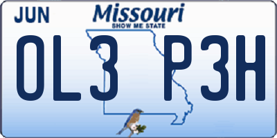 MO license plate OL3P3H