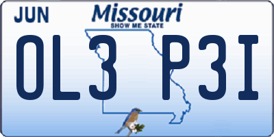 MO license plate OL3P3I