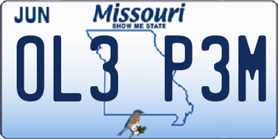 MO license plate OL3P3M