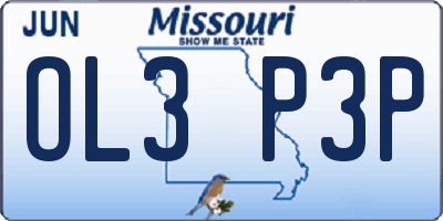 MO license plate OL3P3P