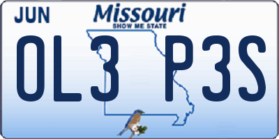 MO license plate OL3P3S