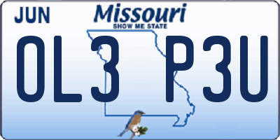 MO license plate OL3P3U