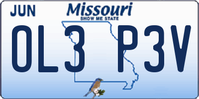 MO license plate OL3P3V