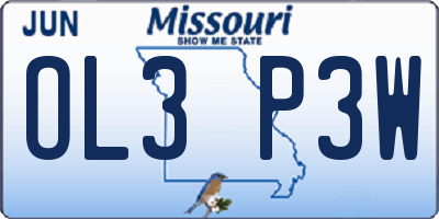 MO license plate OL3P3W