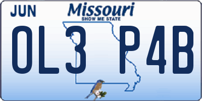 MO license plate OL3P4B