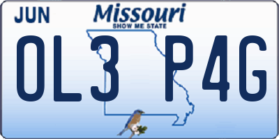 MO license plate OL3P4G