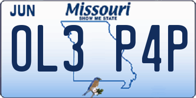MO license plate OL3P4P