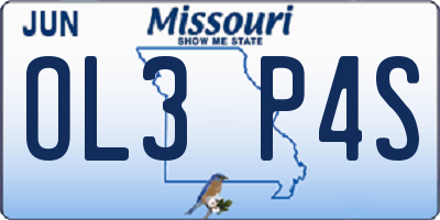 MO license plate OL3P4S