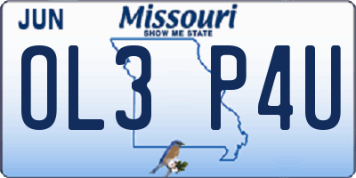 MO license plate OL3P4U