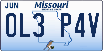 MO license plate OL3P4V